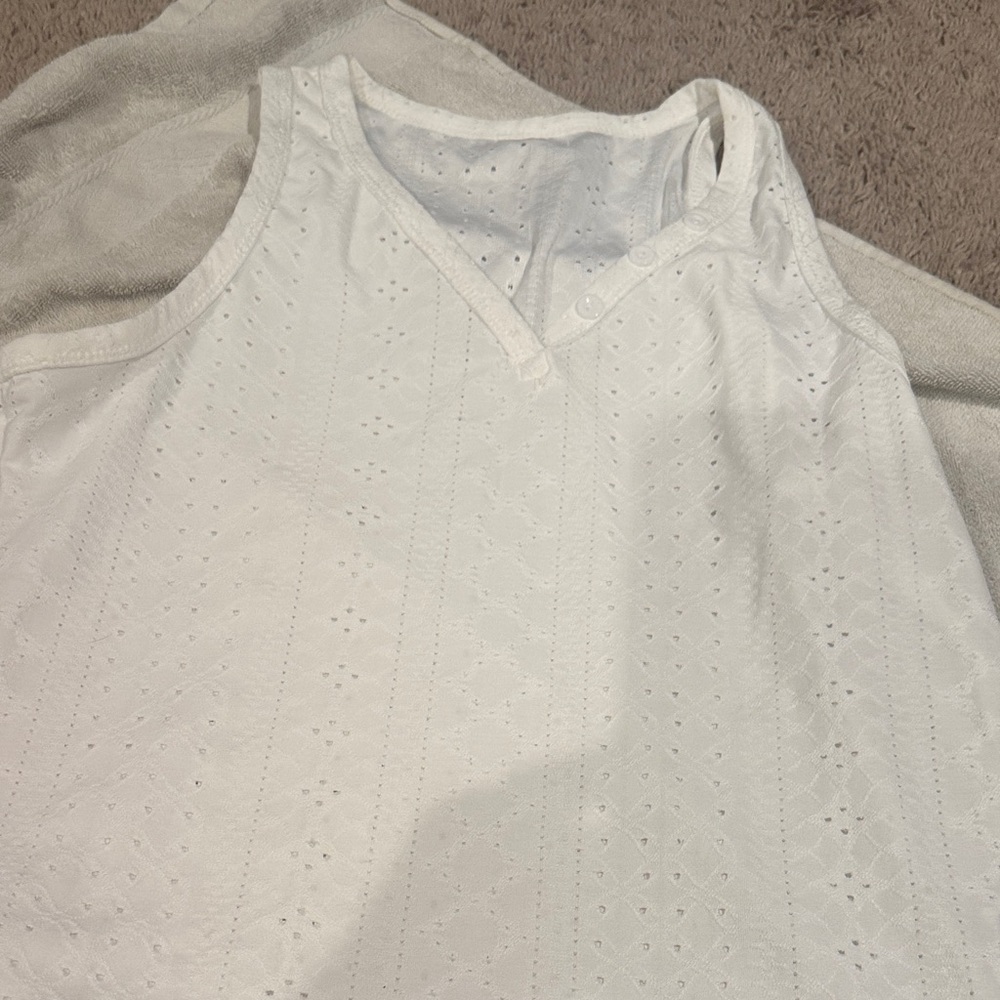 SHEIN White Eyelet Fabric